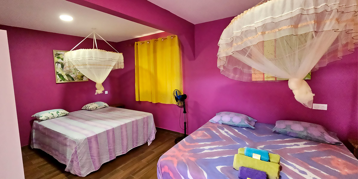 Chambre familiale de la pension Tereia à Maupiti