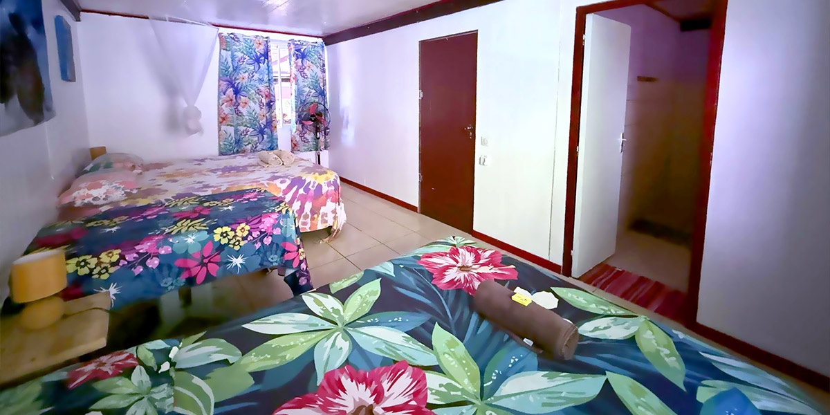 Chambre familiale de la pension Tereia à Maupiti
